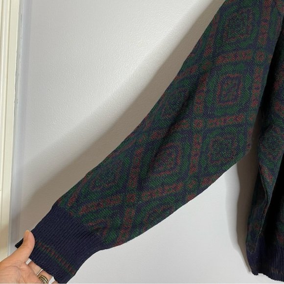 Giorgio di Firenze Vinatge  Sweater Multicolor Diamond Long Sleeve - Picture 6 of 7